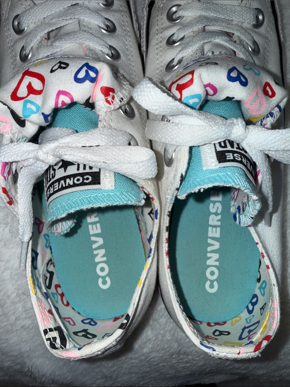 Converse Women's Chuck Taylor All Star Double Tongue White Canvas Sneakers - Picture 9 of 10